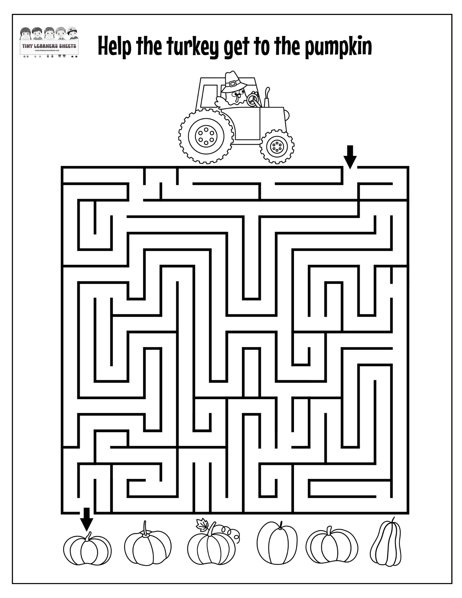 Thanksgiving Maze Worksheet